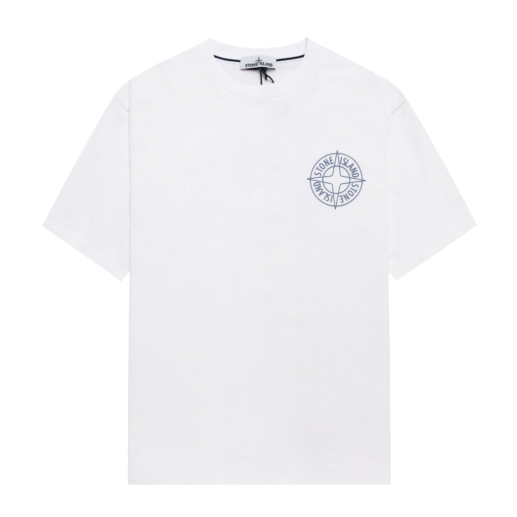 Stone Island Left Chest Circular Compass Badge Print Crew Neck T-Shirt