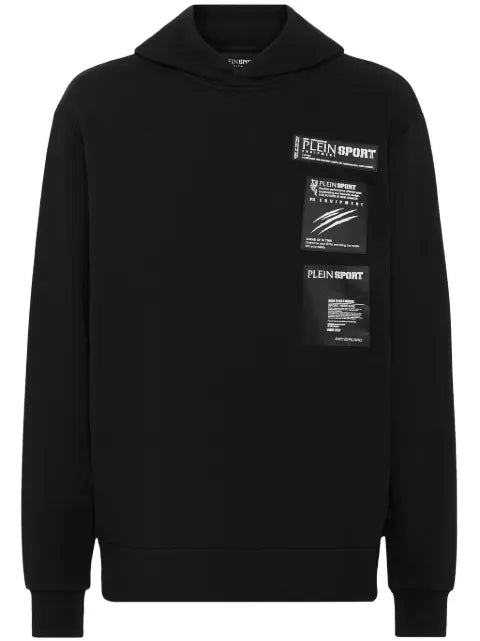 Plein Sport Scratch logo-patch hoodie