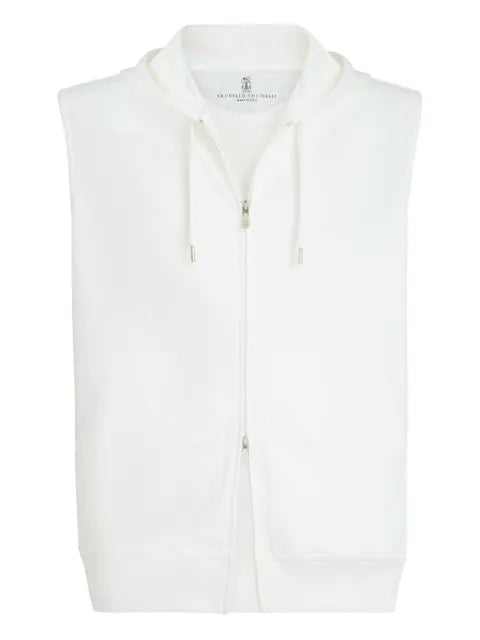 Brunello Cucinelli zipped sleeveless hoodie