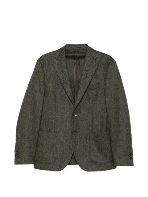 Luigi Bianchi herringbone-weave notched-lapel blazer