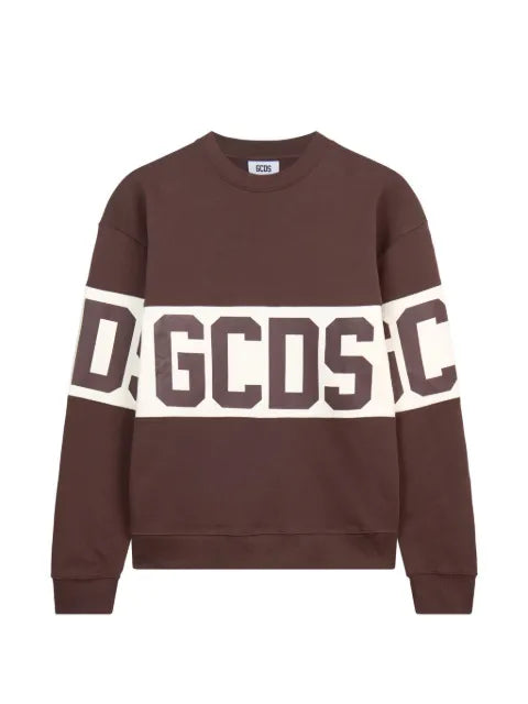 GCDS logo-intarsia crew-neck sweatshirt