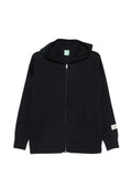 FLÂNEUR zip-up logo-patch hoodie
