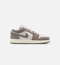 Air Jordan 1 Low Grade School Shoes - Olive Grey/Enigma Stone