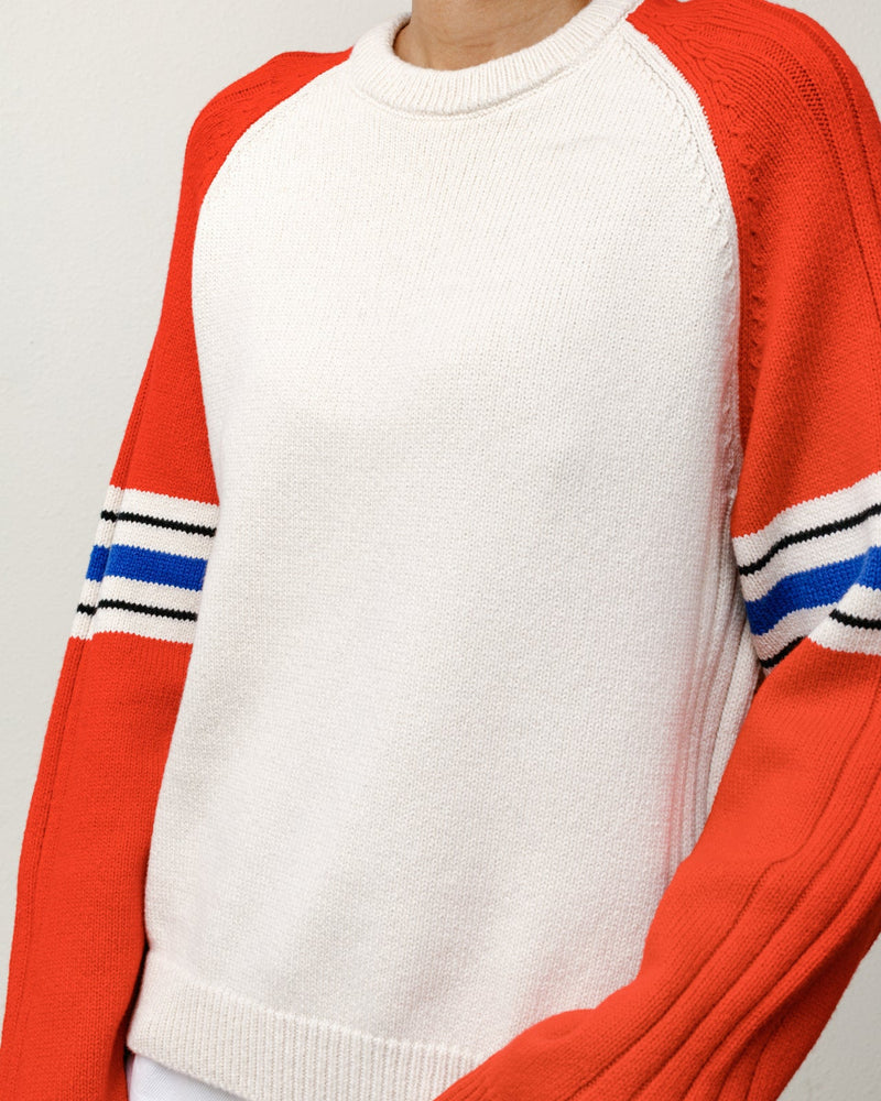 STRIPE RAGLAN CREW