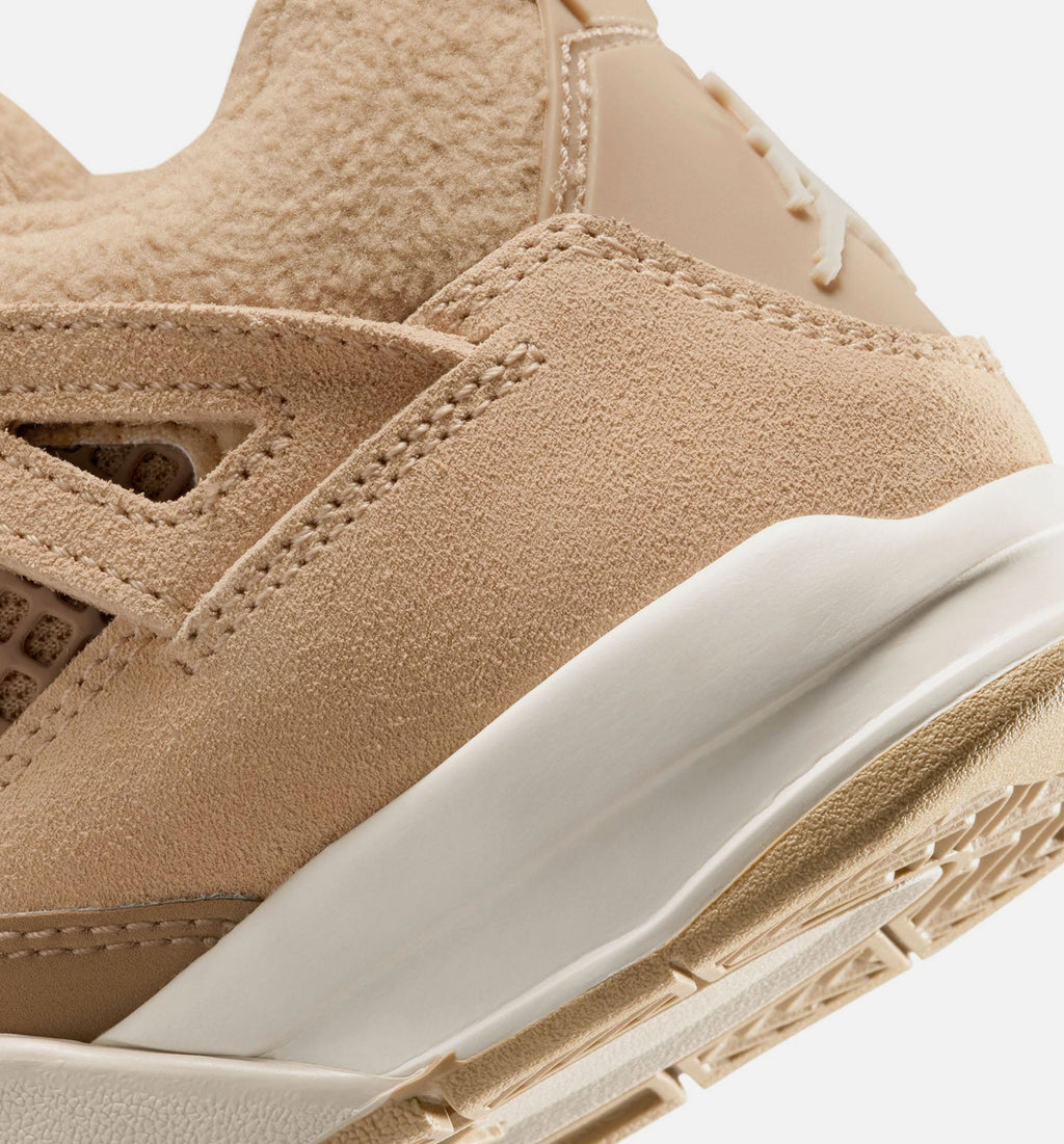 Air Jordan 4 Retro Cozy Girl Preschool Shoes - Tan/Cream