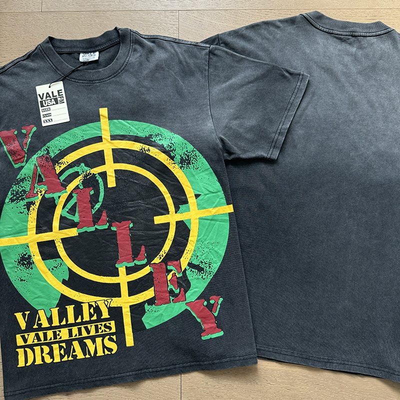 VALE USA Washed Lives Dreams Graphic T-Shirt
