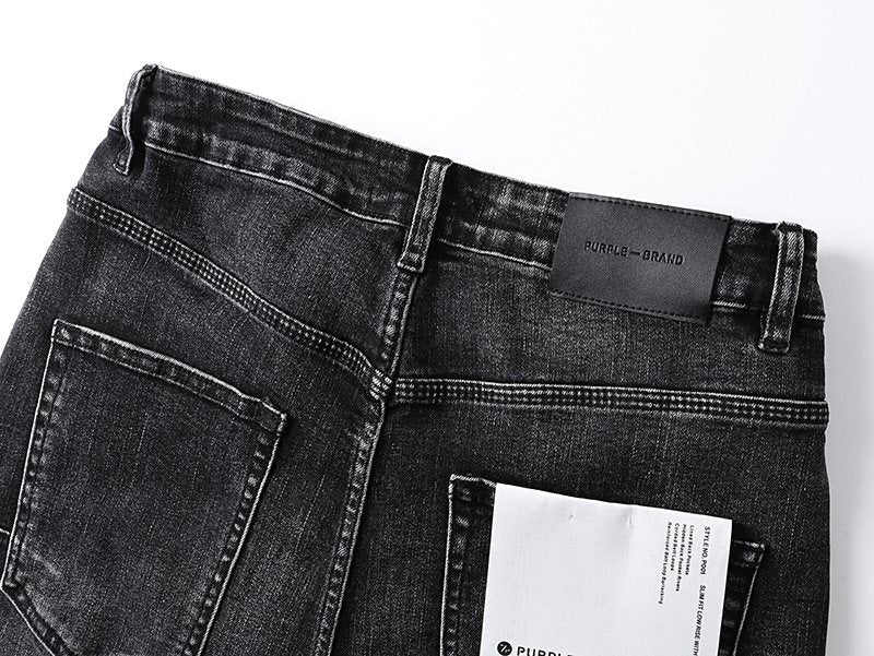 Purple Brand Washed Black Side-Leg Graphic Jeans