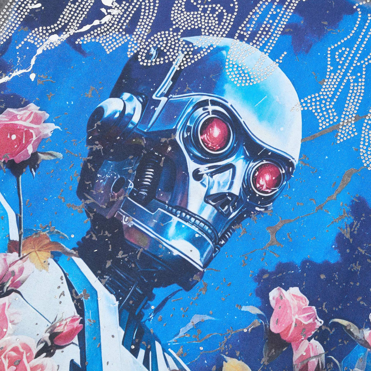 FIRST ROW Washed Grey Front & Back Graphic T-Shirt