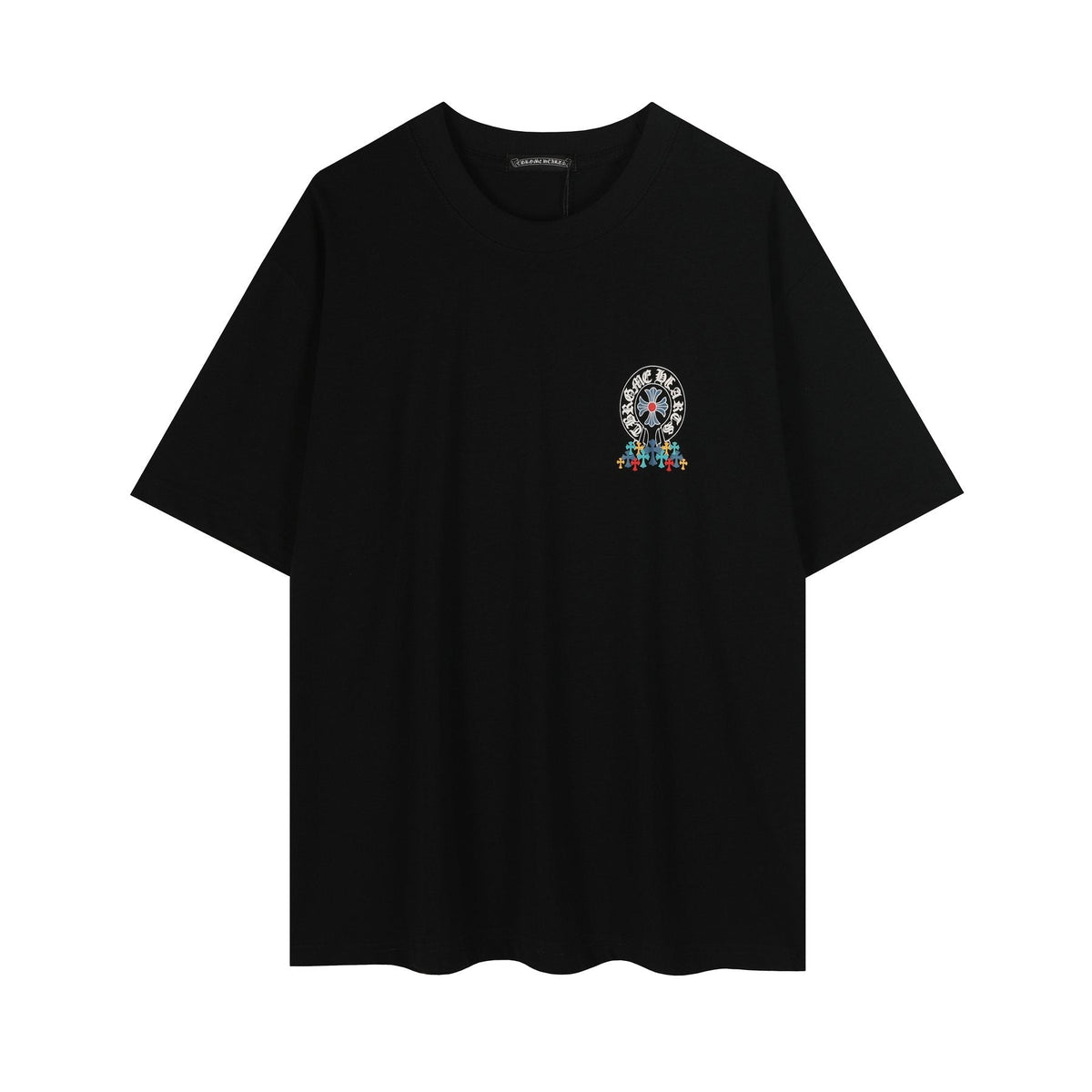 Chrome Hearts Rainbow Floral Cross Graphic T-Shirt
