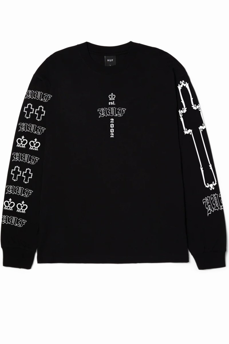 HUF HARD LUXE L/S T-SHIRT Black