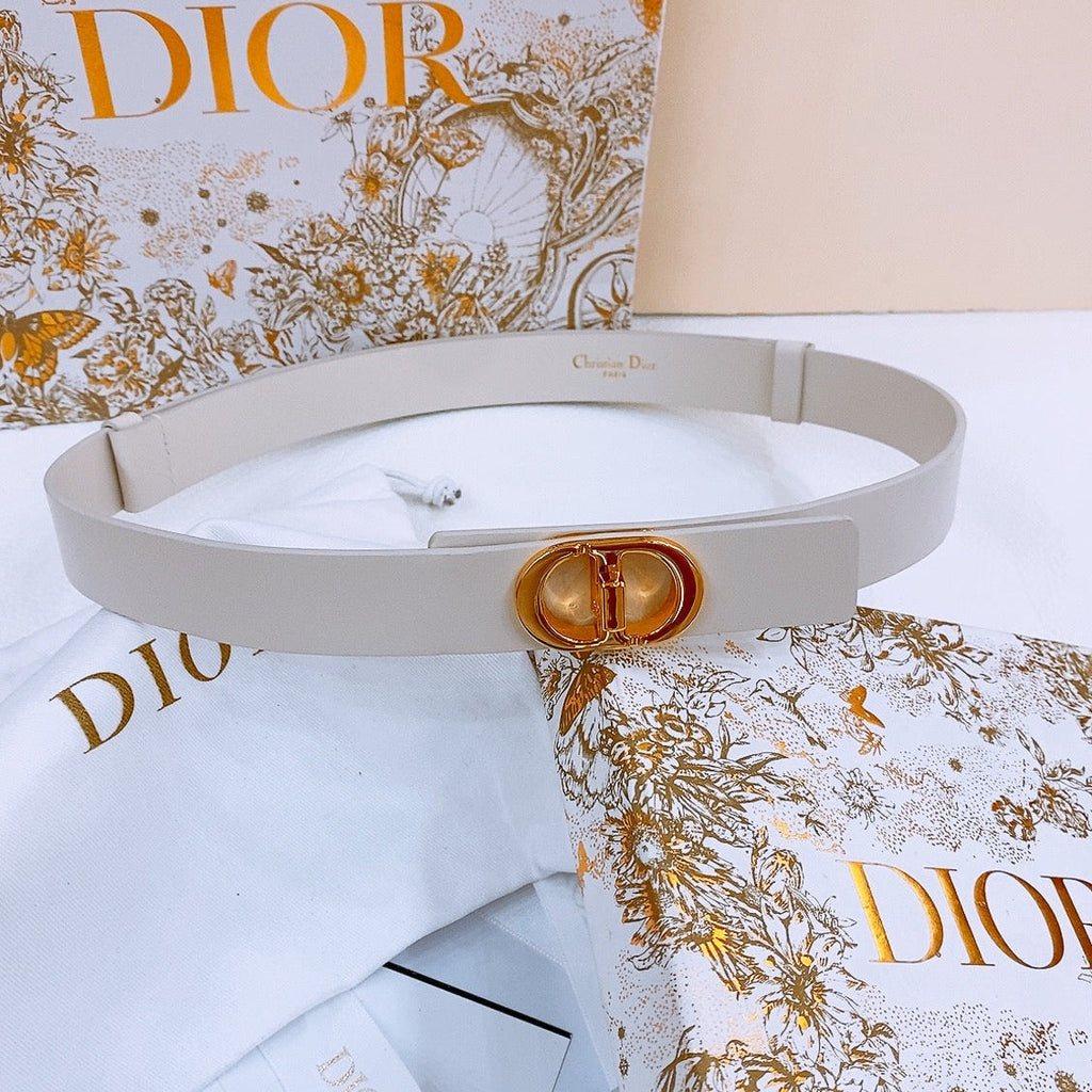 DIOR 25S BELT 25 MM IN WHITE CALFSKIN 561822