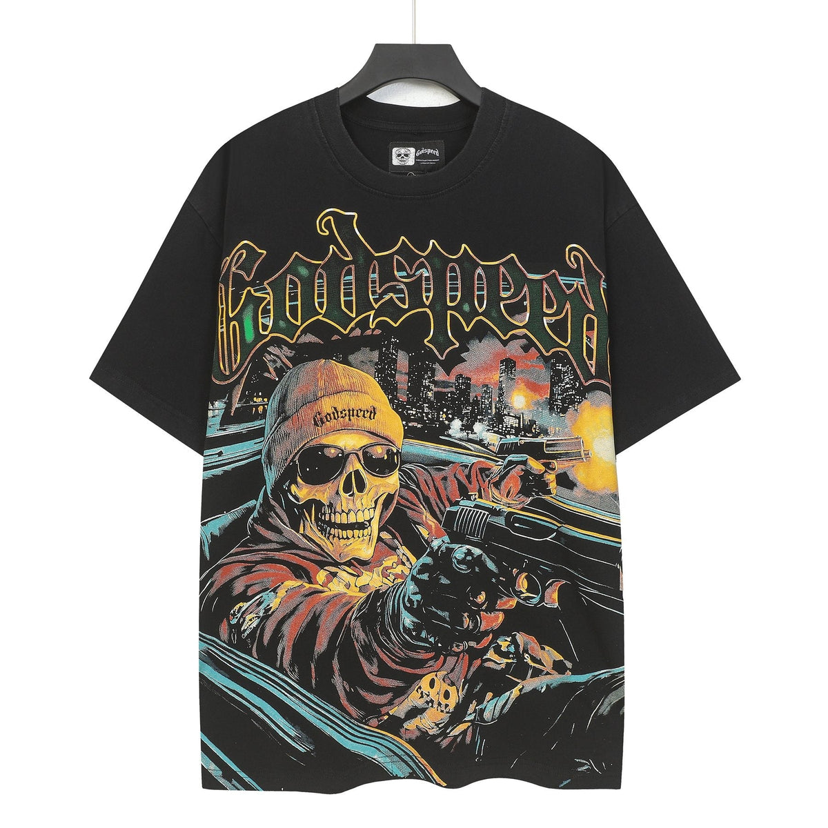 Godspeed Skull Car Graphic T-Shirt