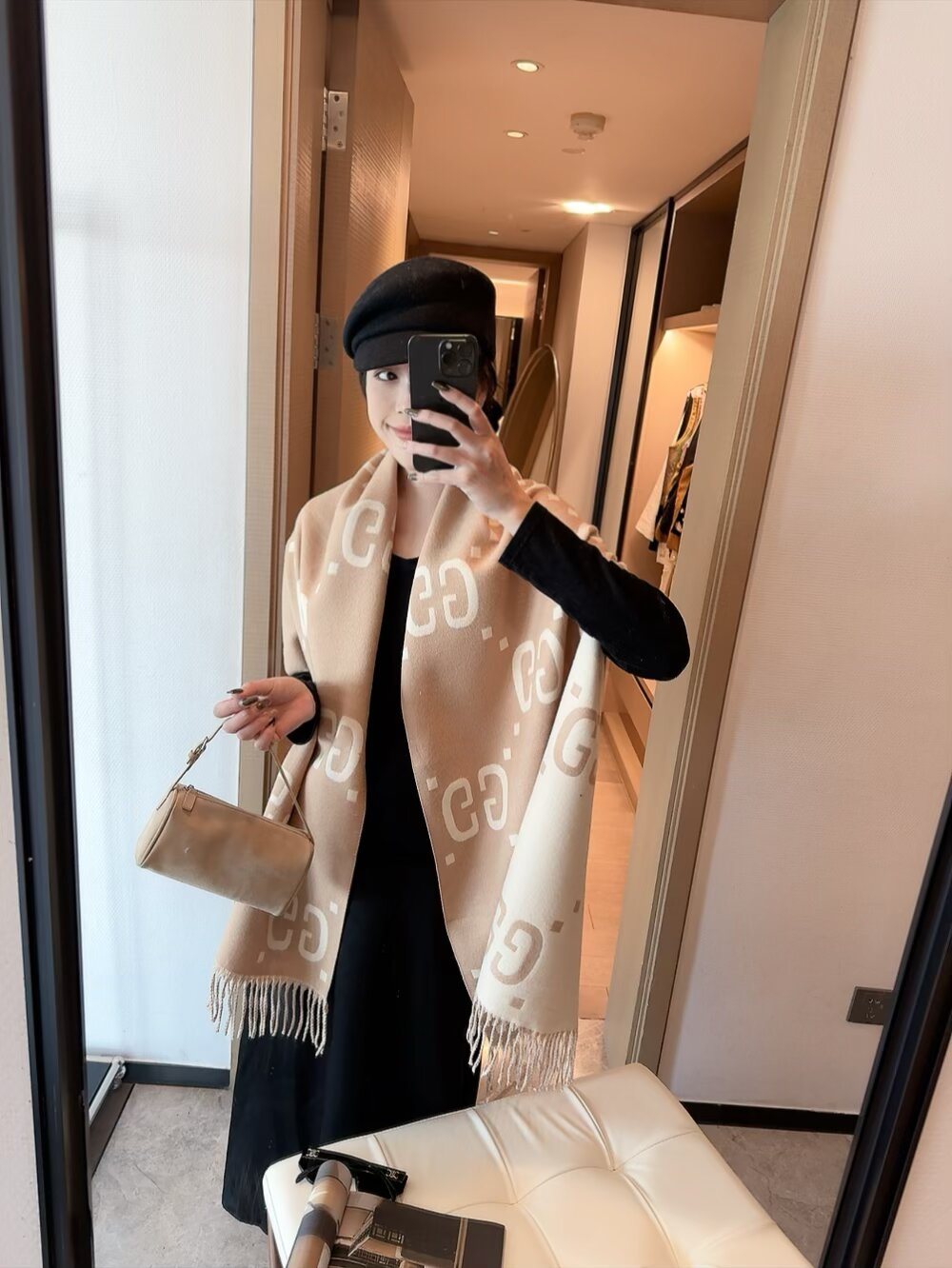 Gucci Reversible Fringed Scarf