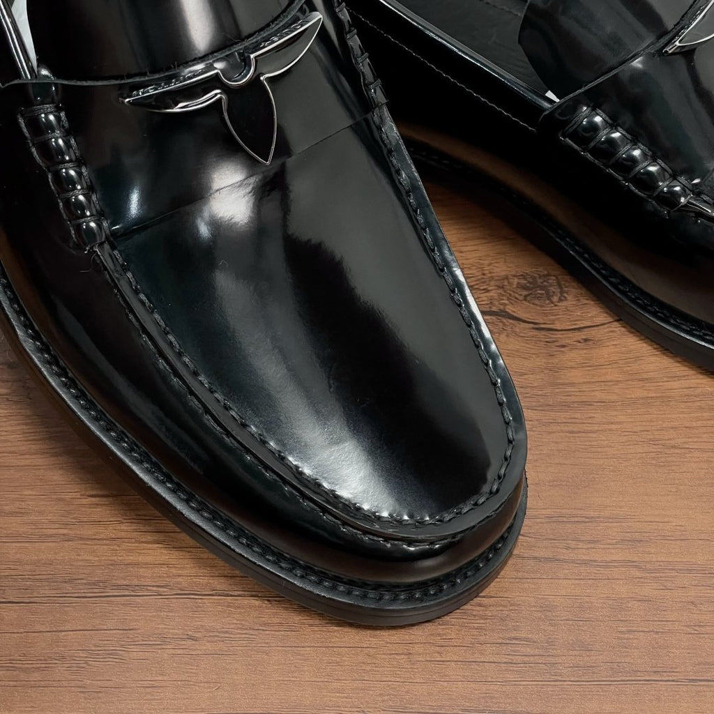 Louis Vuitton Black Logo Buckle Loafers
