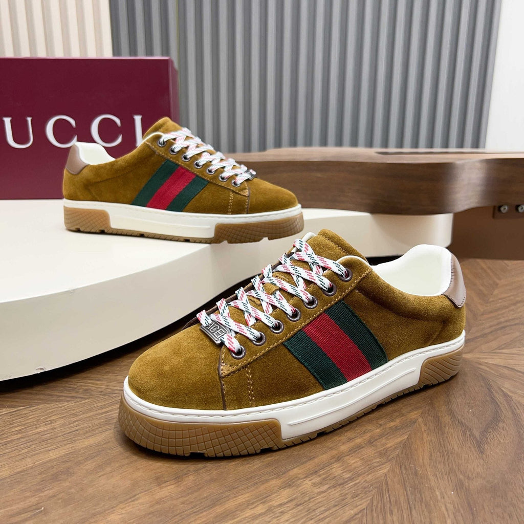 Gucci Red and Green Side Stripe Sneakers
