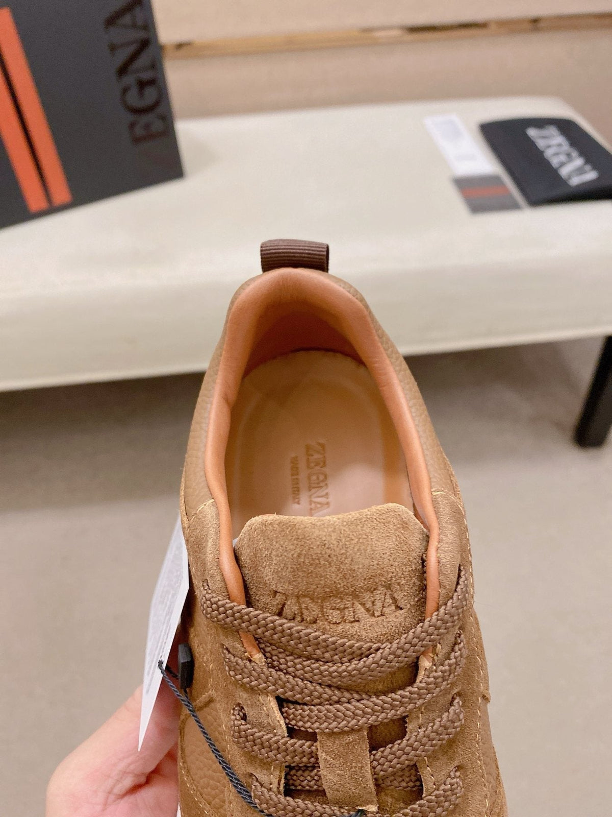 Zegna Men's Textured Low-Top Sneakers - Contrast Sole
