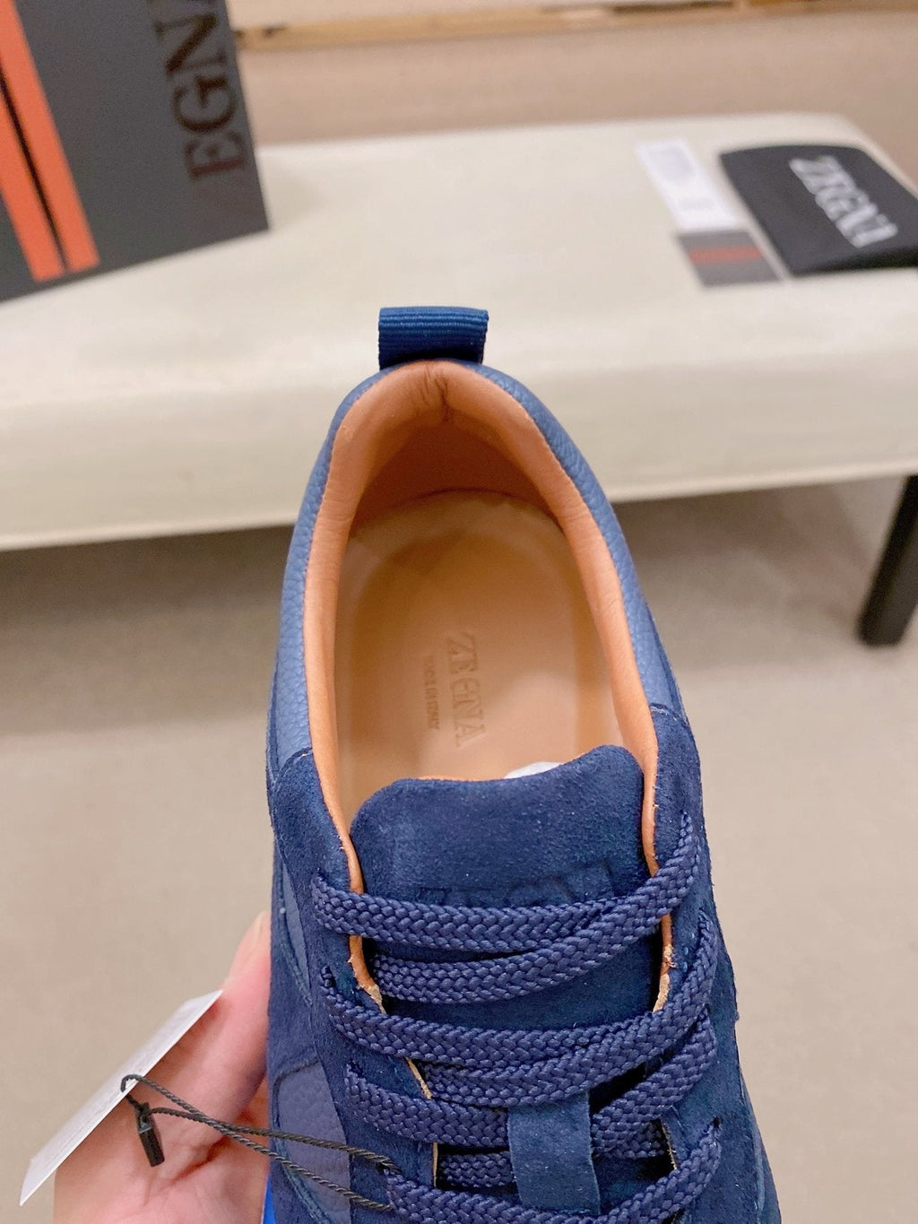 Zegna Men's Textured Low-Top Sneakers - Contrast Sole