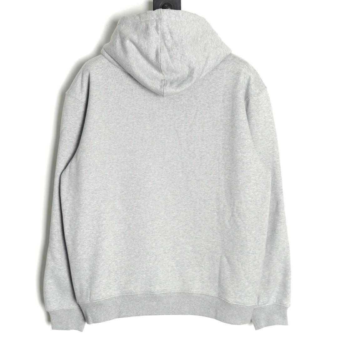 Dior CD Three-Color Badge Embroidered Hoodie - Light Gray